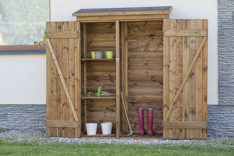 Armadio Porta Attrezzi da Giardino 130x48x180 cm in Legno
