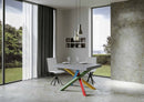 Tavolo Allungabile 120/380x90 cm Volantis Premium Cemento Gambe Multicolore 4/B      
