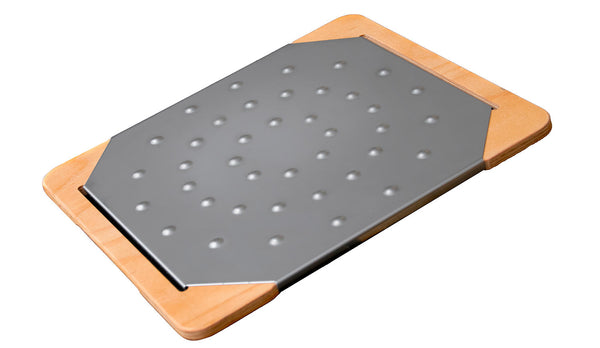 sconto Tagliere da Cucina 35x30 cm In Legno e Acciaio Giusto