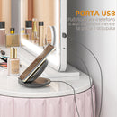 Specchio Trucco 80x62x14 cm con LED Regolabili Touch e Ingranditore 10x    