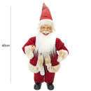 Pupazzo Babbo Natale H40 cm con Minilucciole Rosso e Crema