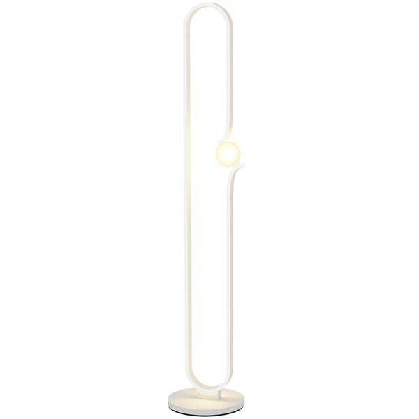 sconto Lampada da Terra a LED Design ad Arco con Sfera in Vetro Luminosità Regolabile e Interruttore a Pedale Bianco