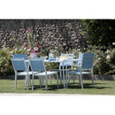 Tavolo da Giardino in Alluminio Rettangolare 80x160x76cm Las Vegas Bianco