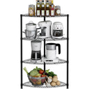 Scaffale Angolare 4 Ripiani 44x44x117 cm in Metallo Ford Nero