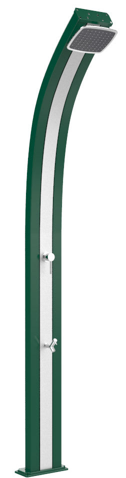 Doccia Solare da Esterno Giardino 30L Miscelatore e Lavapiedi Arkema Spring Fascia Inox Verde sconto