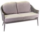 Set Salotto da Giardino Divano 2 Poltrone e Tavolino in Corda Renton Grigio