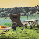 Sedia da Campeggio Pieghevole e Reclinabile con Accessori Nero   