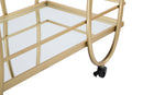 Carrello Ribbon 80x40x75 cm in Ferro MDF e Specchio Oro