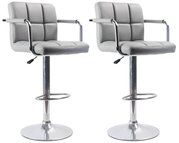 online Set 2 Sgabelli con Alzata a Gas e Seduta Girevole in Similpelle Charlotte Grigio