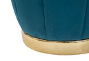 Pouf Contenitore Paris Oro Ø 43x43 cm in Legno e Poliestere Ottanio