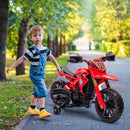 Moto Elettrica per Bambini 3-8 Anni con 12V Doppi Motori Rotelle e Clacson 3 km/h Capacità 30kg Rosso      