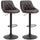 Set mit 2 Barhockern 51,5 x 48 x 83-104 cm in braunem und schwarzem Kunstleder
