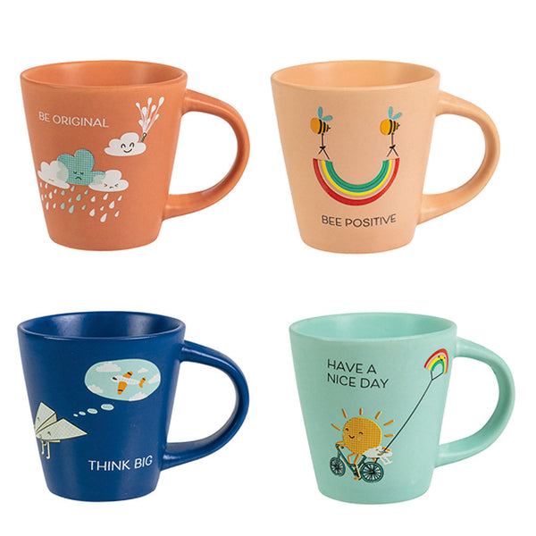Set mit 4 Porzellantassen 90 ml Villa d'Este Home Tivoli Be Positive acquista