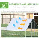 Pollaio Gabbia per Galline da Esterno 3x8x2m Telaio Zincato Argento
