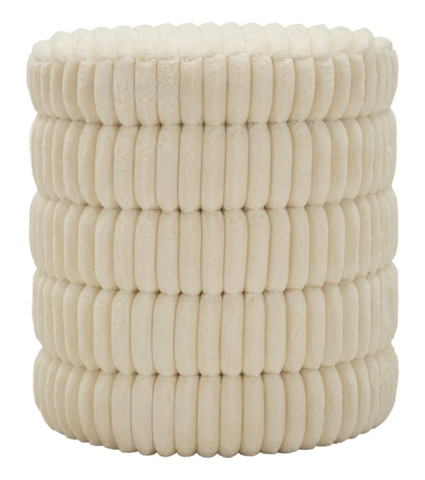 Puff Goteborg Levels Ø41x46 cm in MDF e Spugna e Poliestere Bianco online