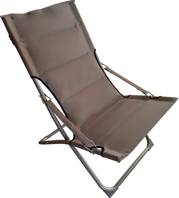 online Spiaggina Sedia a Sdraio Prendisole Pieghevole 84x63x89 cm in Acciaio e Tessuto Oxford Grigio