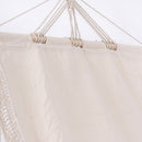 Amaca Sedia Sospesa ad Altalena 80x200 cm in Policotone e Legno di abete Tessuto Beige