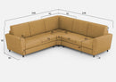 Divano Angolare 5 Posti 248x248x85 cm Yasel in Tessuto Ocra
