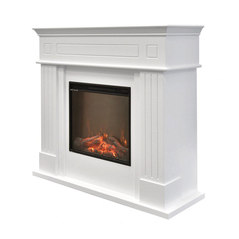Camino Elettrico da Pavimento Effetto Fiamma 1500W Dalya Bianco