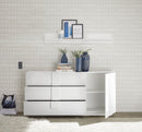 Madia Design Moderno 1 Anta 3 Cassetti Jupiter 182x44x90 cm Bianco laccato lucido