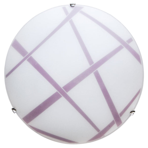Deckenleuchte 2xE27 Haken Chromplatte Glas Weiß-Lila E-Energy Dario sconto