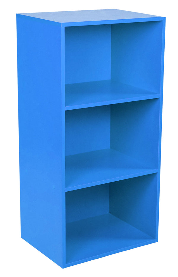 Modulares Bücherregal 3 Regale 40x29,5x80 cm in blauer Spanplatte sconto