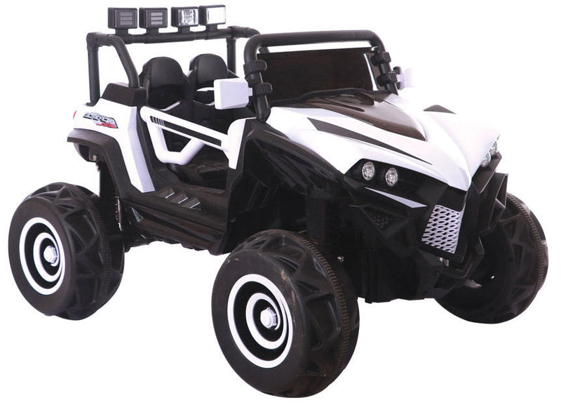 Macchina Elettrica per Bambini 2 Posti 12V Kidfun Fuoristrada 4x4 Bianco