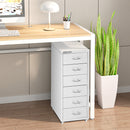 Cassettiera 6 Cassetti e 4 Ruote per Ufficio/Casa in Acciaio Grigio