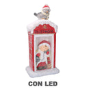 Bambina in plastica cabina telefonica con Led rosso cm 27x25xh60
