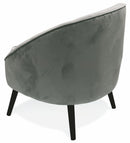 Poltrona Imbottita in Velluto con Gambe in Legno Soriani Grigio Scuro