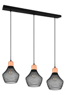 Lampada a Sospensione da Interno Attacco E27 in Metallo Nero Opaco