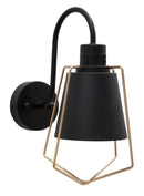 Lampada da Muro Elegant -D- 18x28x28 cm in Ferro Nero e Oro