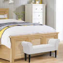 Panca Fondo Letto 102x35x51 cm con Braccioli Arrotolati Grigia   