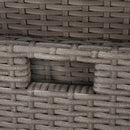 Set Tavolo e 4 Sedie da giardino in Rattan Sintetico e Acciaio con 4 Poggiapiedi Grigio 