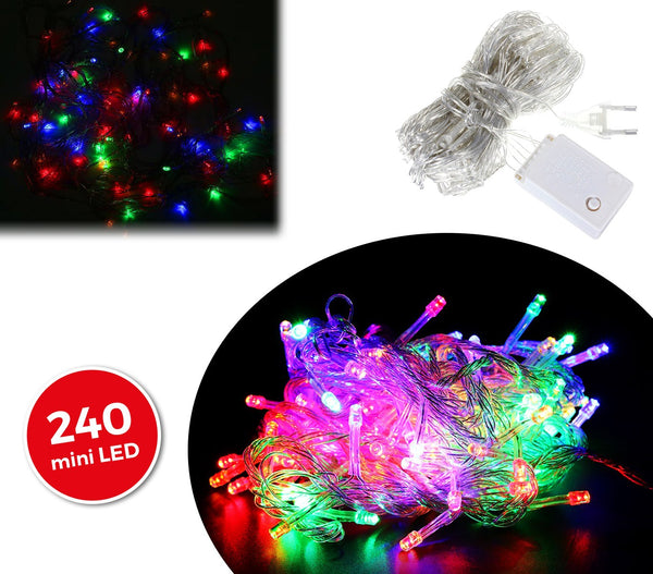 Weihnachtsbeleuchtung 240 LED 11,56m Mehrfarbig Indoor acquista