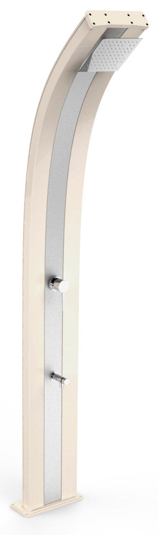 sconto Doccia Solare da Esterno Giardino 40L Miscelatore e Lavapiedi Arkema Dada Fascia Inox Champagne Bronze