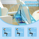 Banco Studio Scuola per Bambini 80x52x88-109 cm in MDF e Acciaio Azzurro