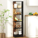Libreria Moderna Salvaspazio 45x21x170 cm a 5 Ripiani in Legno Marrone e Nero      