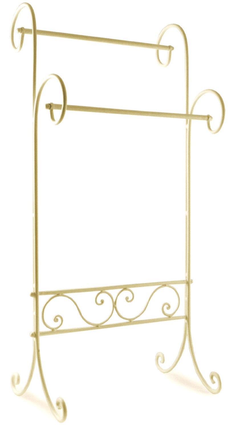 Portasciugamani a Stelo in Ferro Battuto 47x32x97 cm Soriani Avorio