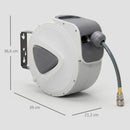 Avvolgitubo Automatico con Attacco Ø1/4'' Pressione Max 24 Bar Montaggio a Parete e Ruotabile di 180° in PP Grigio      