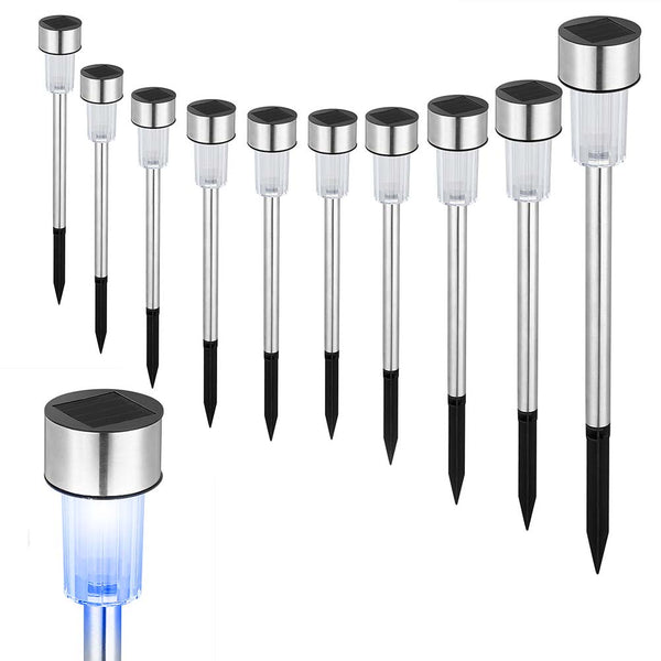 prezzo 10 Lampade Giardino Ricarica Solare Paletti Solari LED Luce RGB Cambio Colore