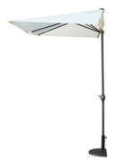 Ombrellone da Giardino 2,3x1,3 m Palo Ø38 mm Mezzaluna Telo in Polietilene Ecrù