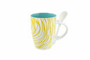 Set 20 Tazze con Cucchiaino Ø8,5x12 cm in Gres Villa d'Este Home Tivoli Marea