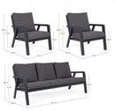 Set Salotto da Giardino Divano 2 Poltrone con Cuscini Truman Antracite
