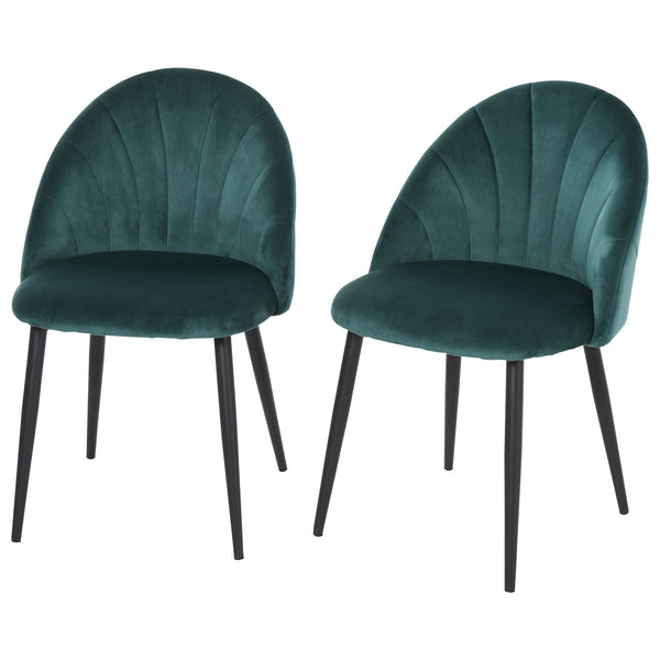 Set aus 2 gepolsterten Stühlen 50 x 54 x 79 cm in grünem Samt sconto
