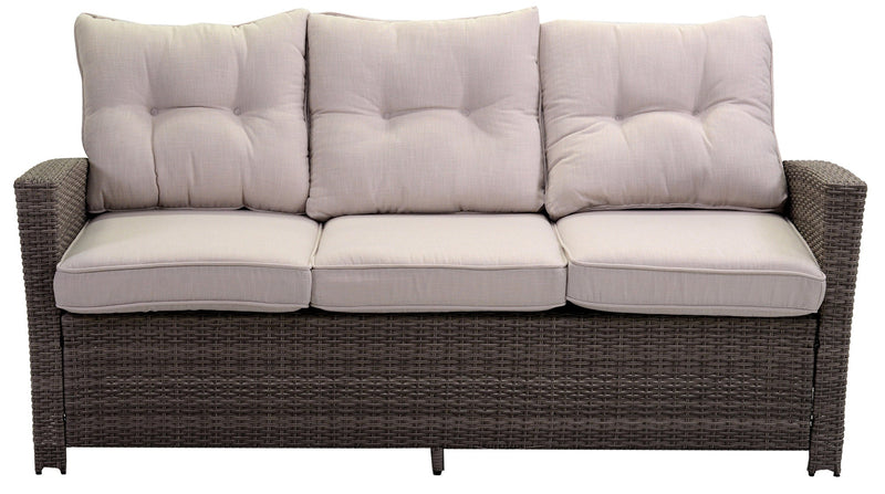 Set Salotto da Giardino Divano 3 Posti in Polyrattan Atlanta Grigio