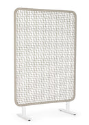 Paravento da Esterno 120x50x180h cm in Alluminio e PP Babilo Bianco e Grigio 