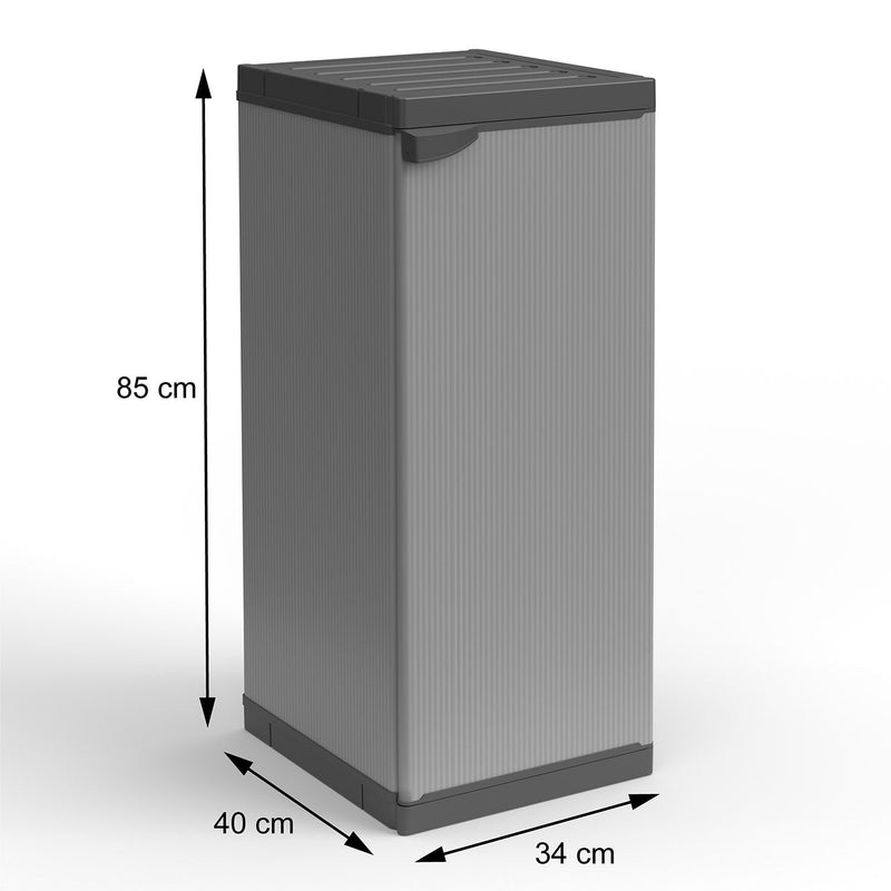 Armadio da Esterno 34x40x85 cm 1 Anta 1 Ripiano in Resina Grigio    