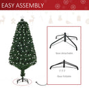 Albero di Natale Artificiale 150 cm 170 Rami con Luci LED e Fibre Ottiche Colorate Verde