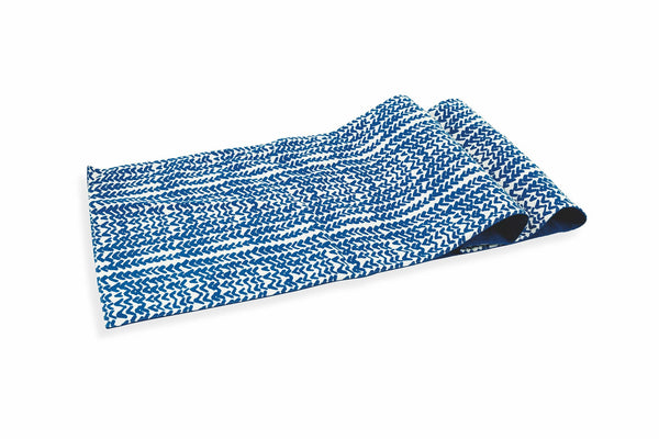 Tischläufer 40x140x0,5 cm in Baumwolle Villa d'Este Home Tivoli Masai Weiß und Blau online